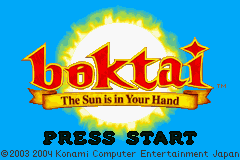 Boktai 2 Solar Boy Django title screen for GameBoy Advance